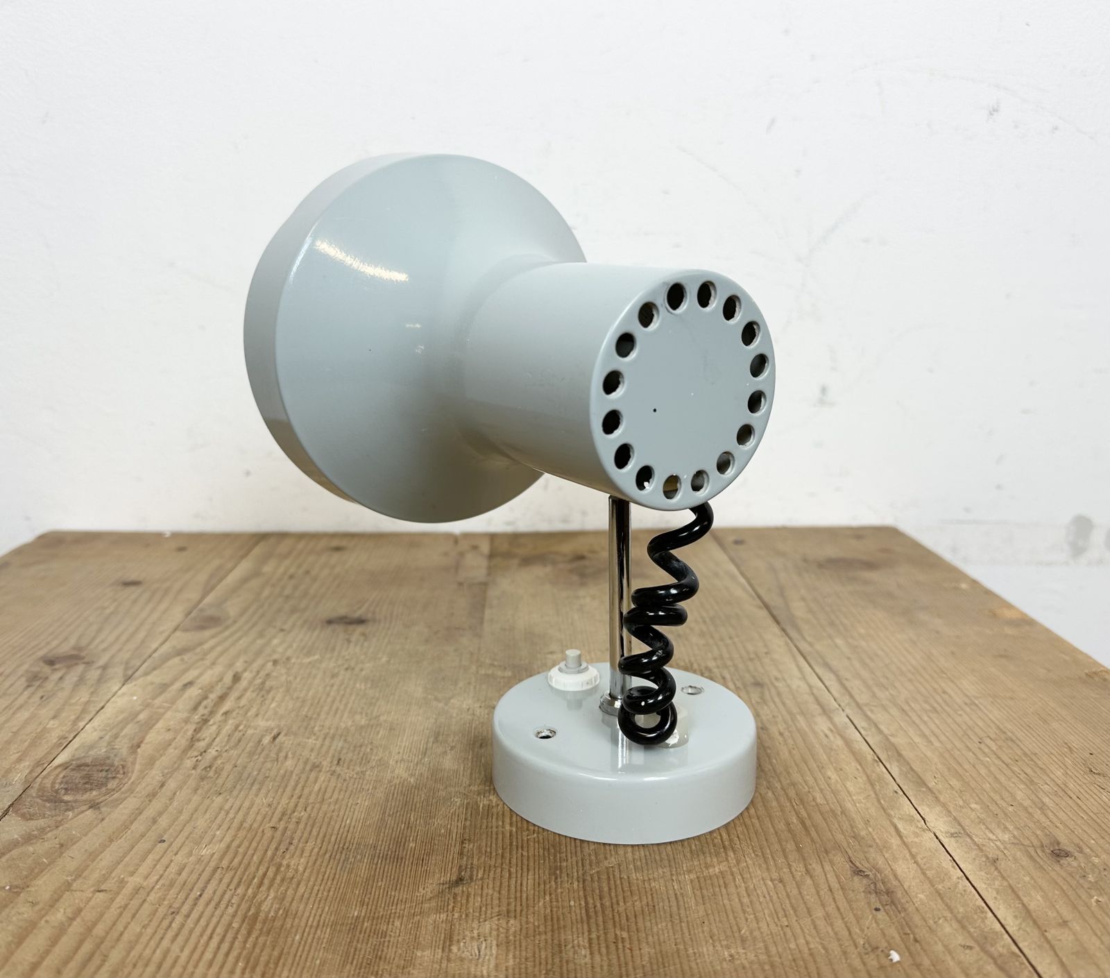 Vintage Grey Metal Wall Lamp By Josef Hurka For Napako, 1970s, 6x photo vintage