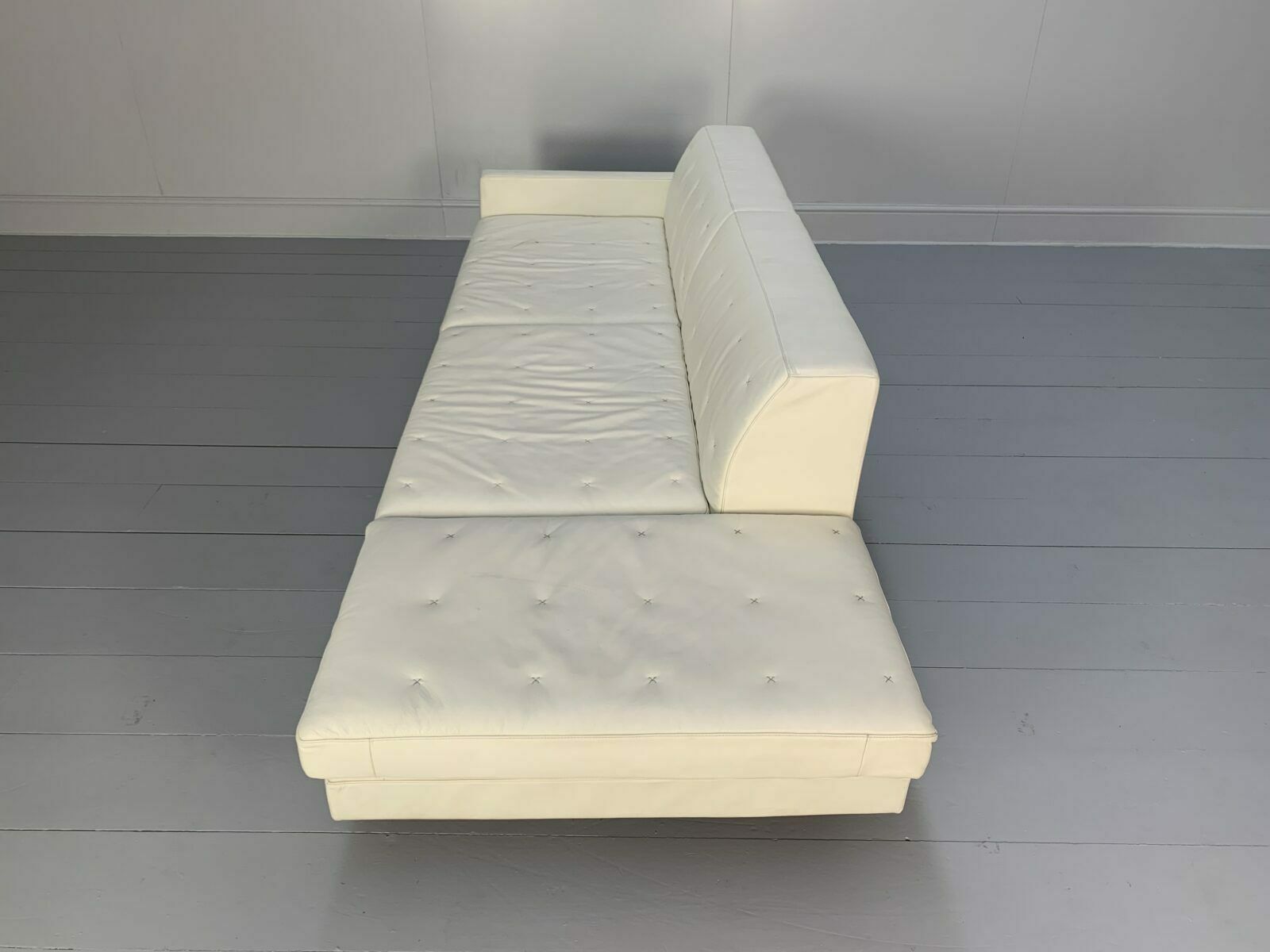 photo for sale Poltrona Frau “Kennedee” 3 Seat Sofa – In Ivory “Pelle Frau” Leather