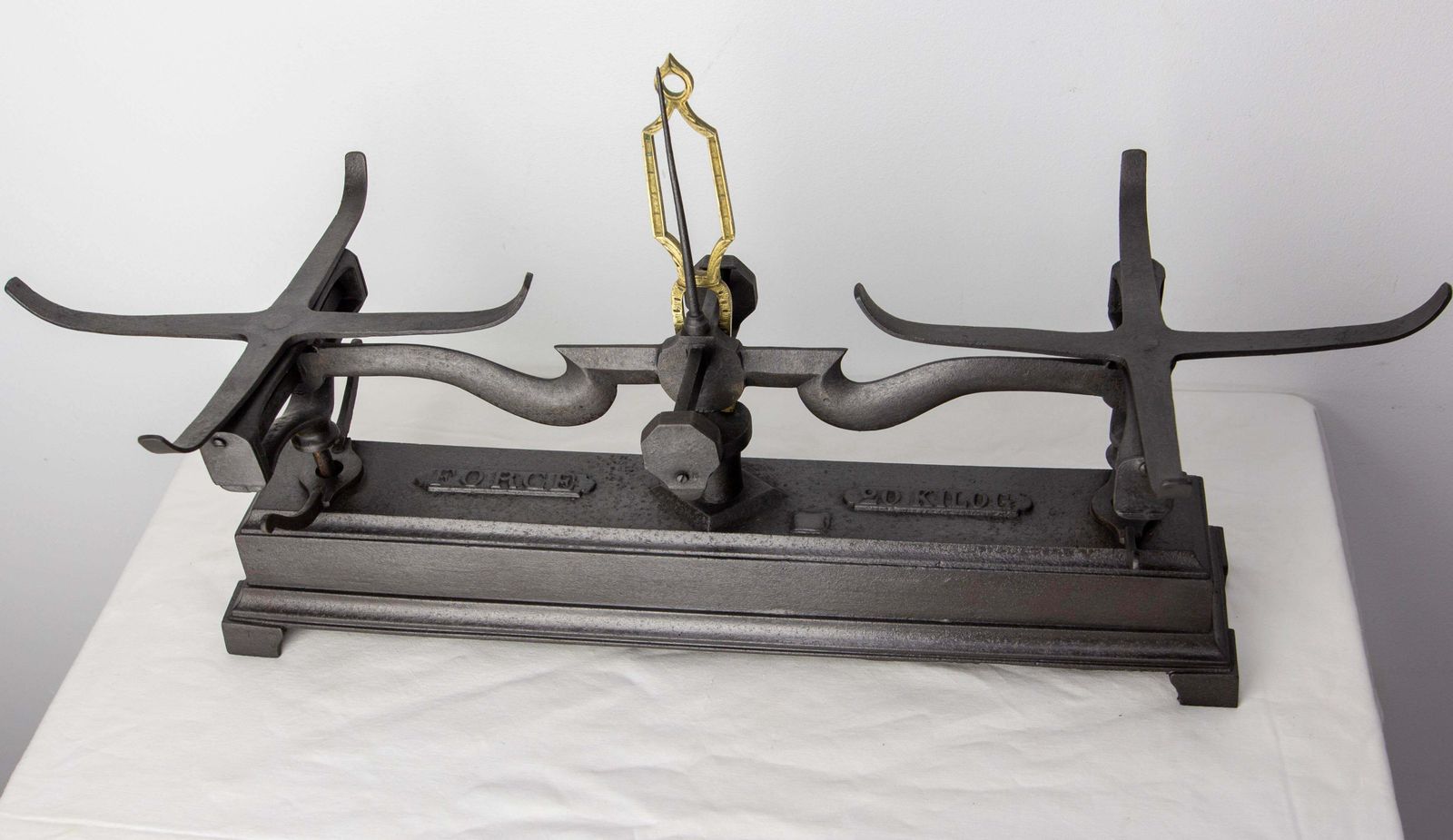 Antique Trade Scale Brass And Cast Iron, France, Circa 1880 photo vinterior