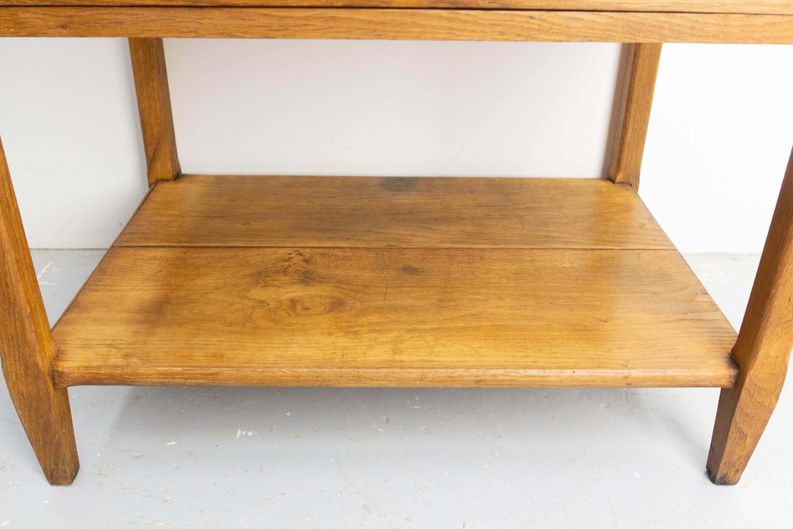 Oak & Marble Dessert With Two Drawers, Circa 1940 France photo Furniture