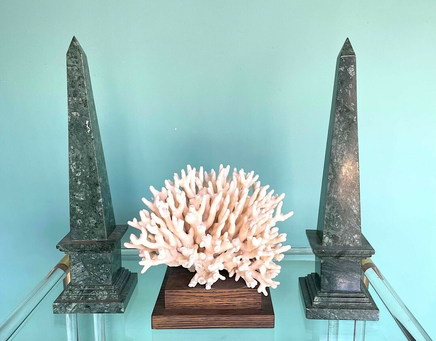A Pair Of Italian Verde Indio Green Marble Obelisks photo furniture