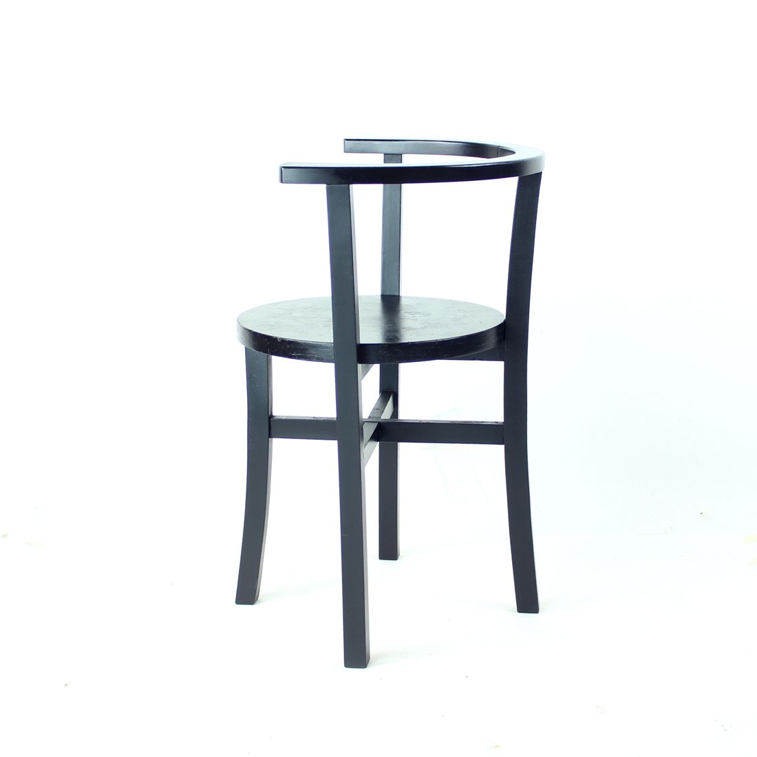 Set Of 4, Black Oak Dining Chairs, Czechoslovakia 1930s photo Furniture