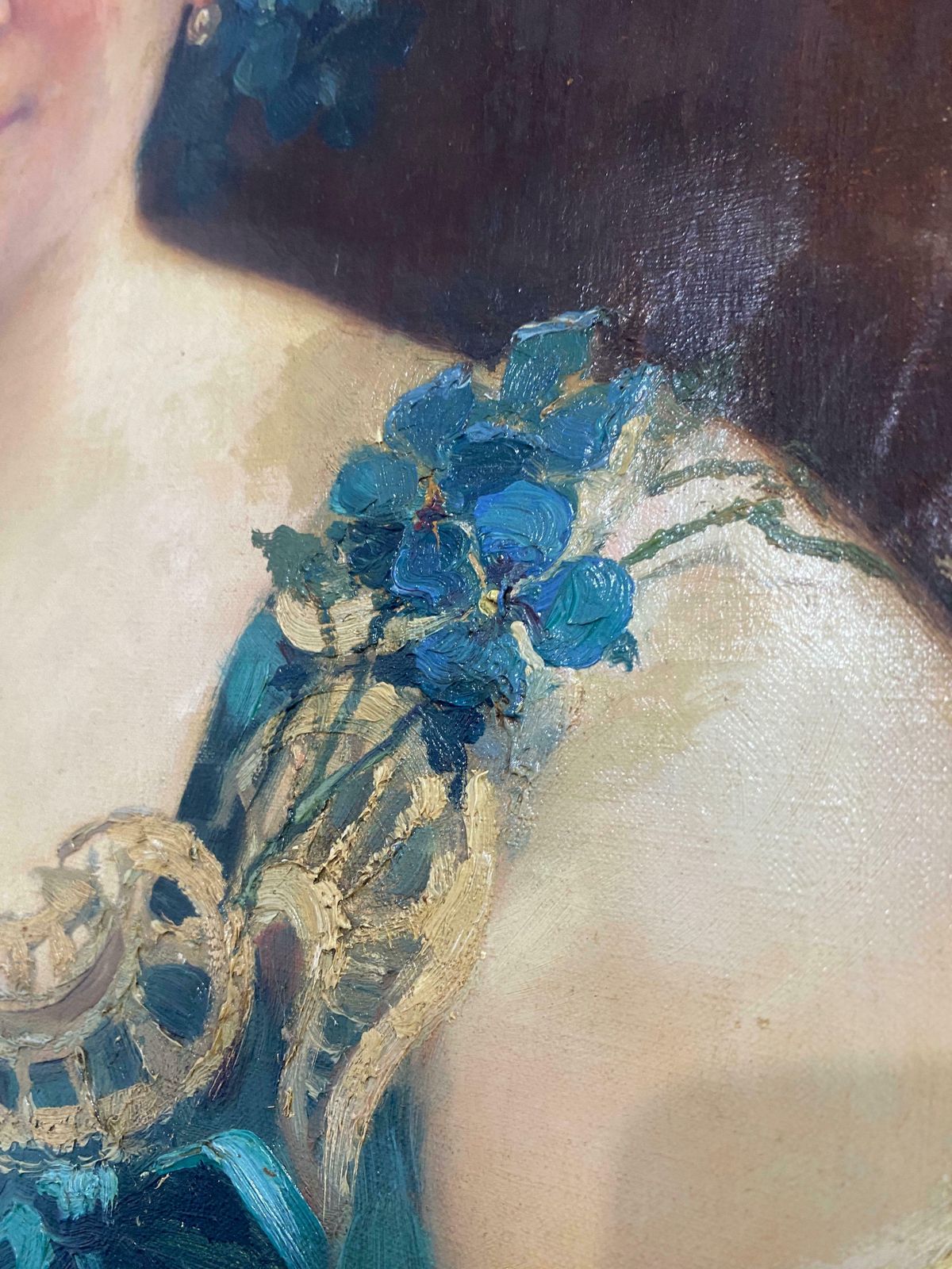 Oil Painting "Portrait Of A Woman" Signed Suzanne Daynes Grassot, France 1920s photo vinterior