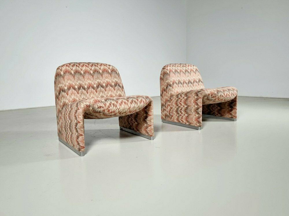 Alky Chairs In Wool Fabric By Giancarlo Piretti For Castelli, 1970s, Set Of 2 photo furniture