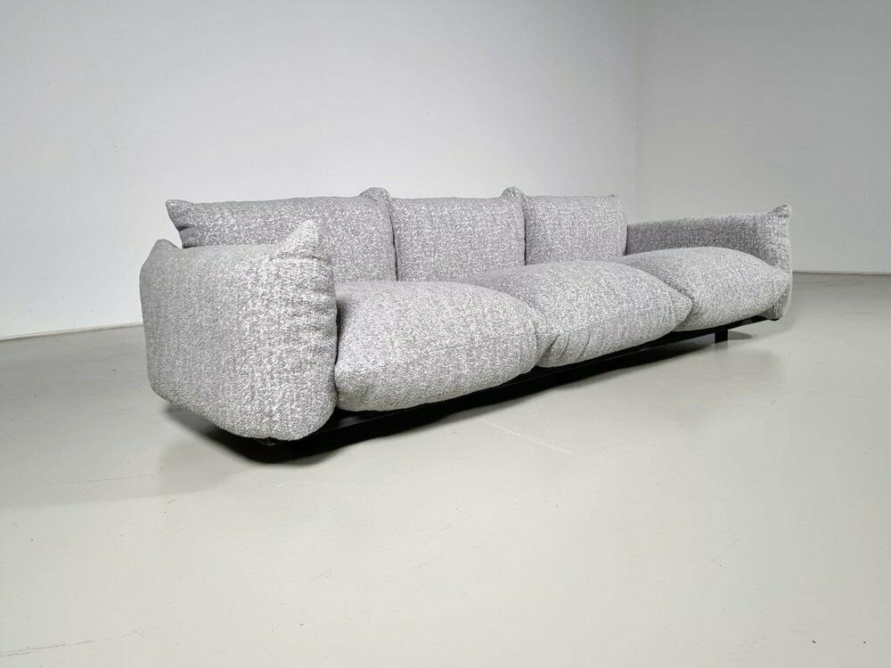3 Seater Sofa In Grey Boucle By Mario Marenco For Arflex, 1970s photo furniture