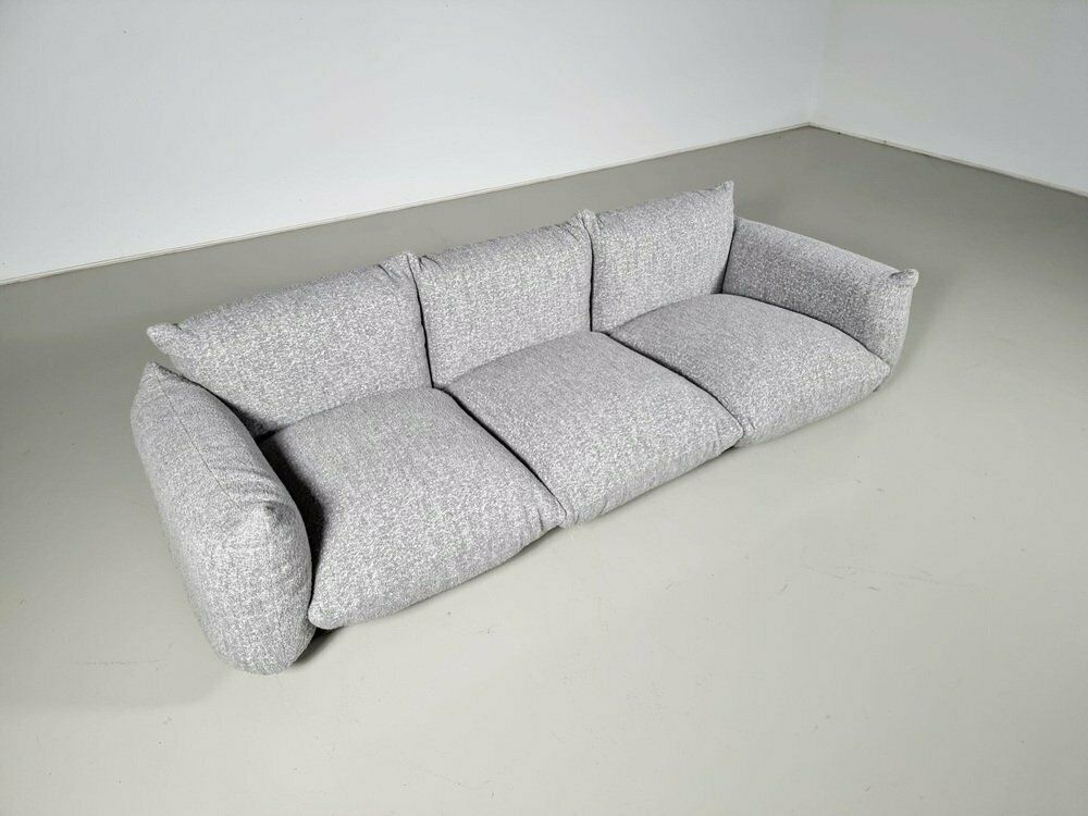 3 Seater Sofa In Grey Boucle By Mario Marenco For Arflex, 1970s photo Furniture