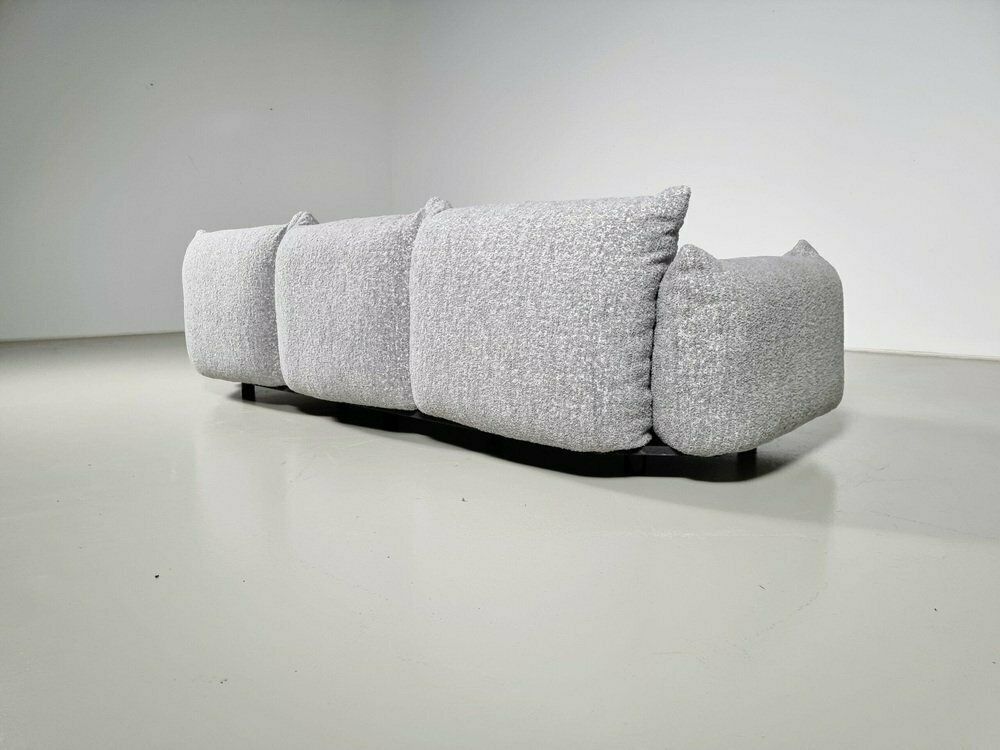 3 Seater Sofa In Grey Boucle By Mario Marenco For Arflex, 1970s photo vintage