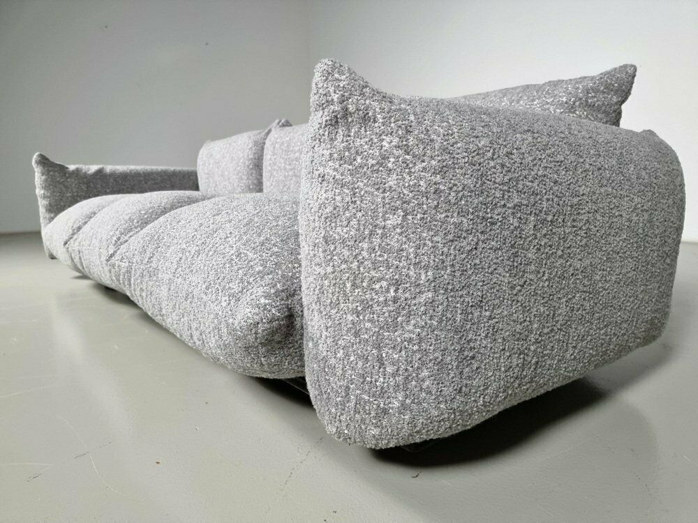 photo for sale 3 Seater Sofa In Grey Boucle By Mario Marenco For Arflex, 1970s