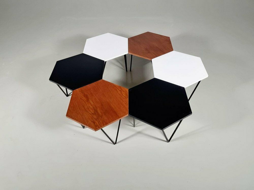 Hexagonal Coffee Tables By Isa Bergamo For Gio Ponti, 1950s, Set Of 6 photo furniture