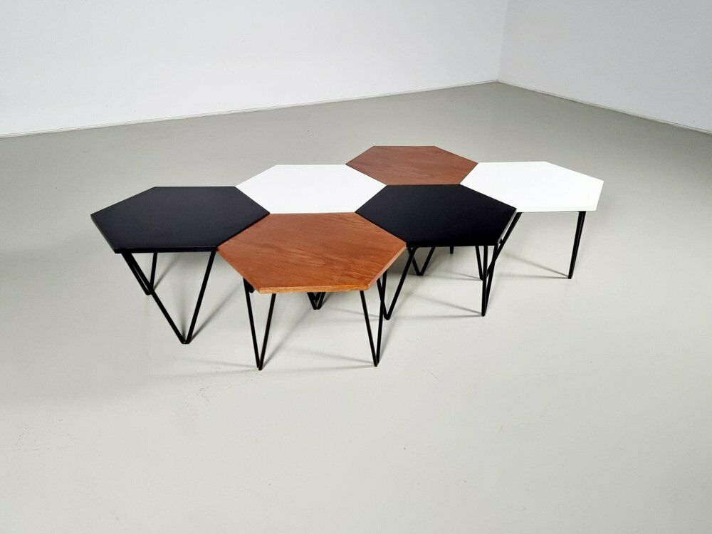 Hexagonal Coffee Tables By Isa Bergamo For Gio Ponti, 1950s, Set Of 6 photo 20958.0
