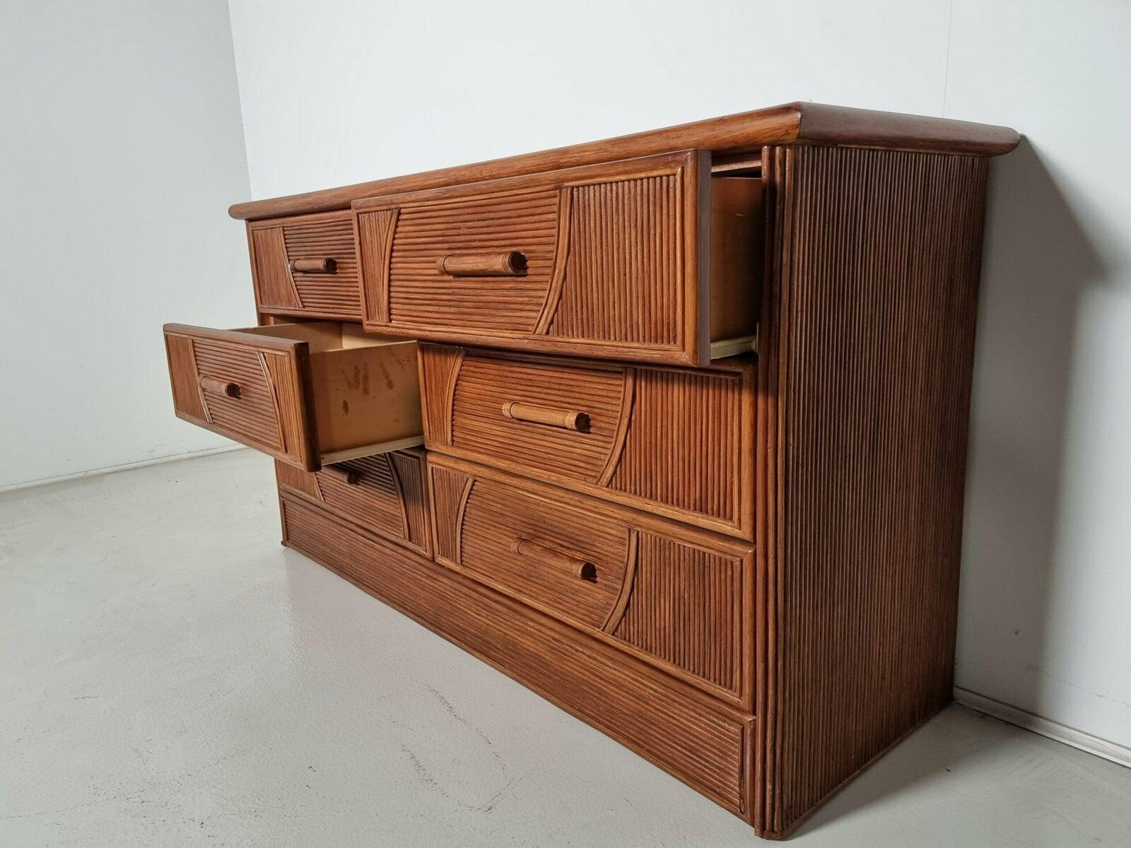 photo for sale Walnut Dresser Matching Set, Italy, 1970s, Set Of 2