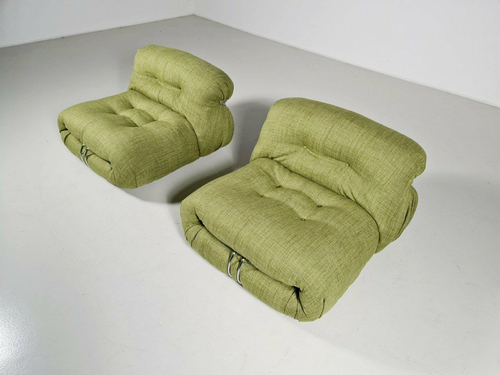 Green Soriana Lounge Chairs By Afra & Tobia Scarpa For Cassina, 1970s, Set Of 2 photo Furniture