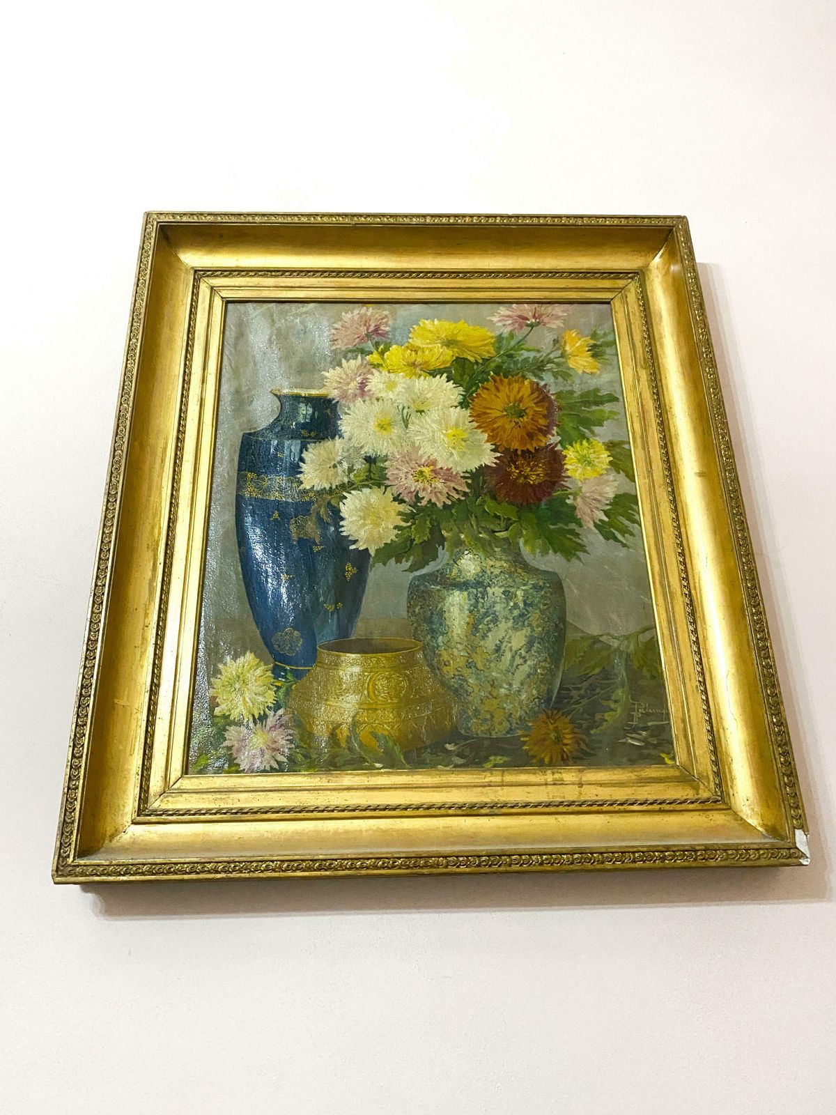 1062.0 Oil Painting "Still Life" Signed France 1950s photo