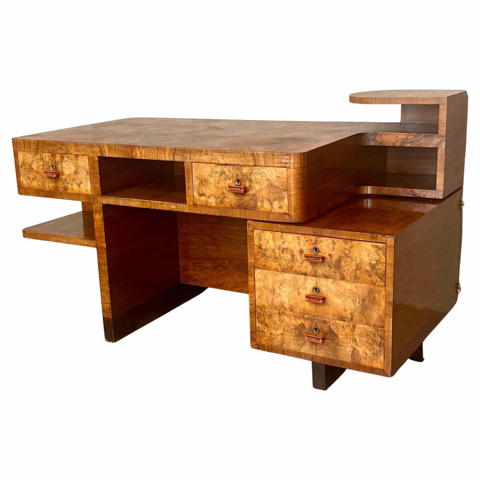 Bureau Art déco à deux faces et deux niveaux