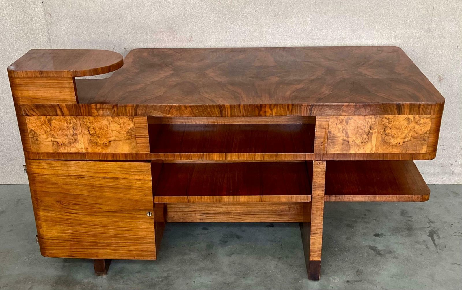 Bureau Art déco à deux faces et deux niveaux photo vintage