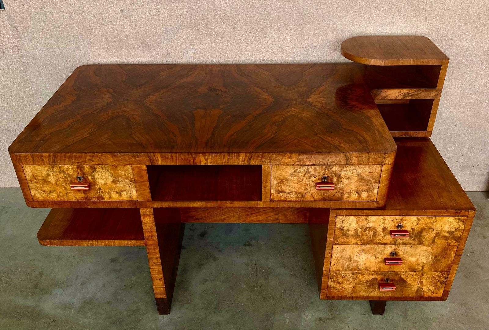photo furniture Bureau Art déco à deux faces et deux niveaux