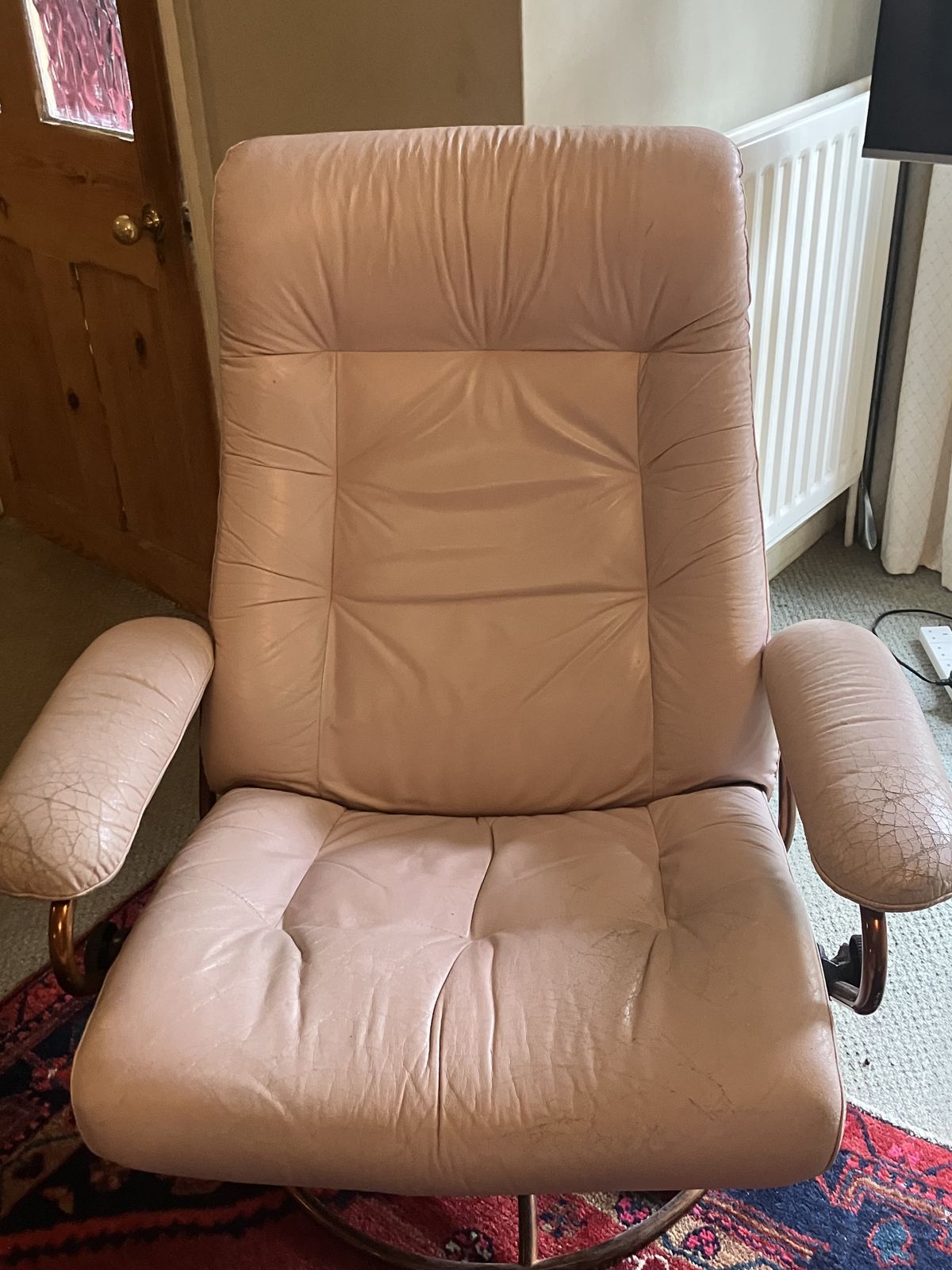 Furniture Ekornes Stressless Armchair And Footstool Pale Pink Made In Norway photo