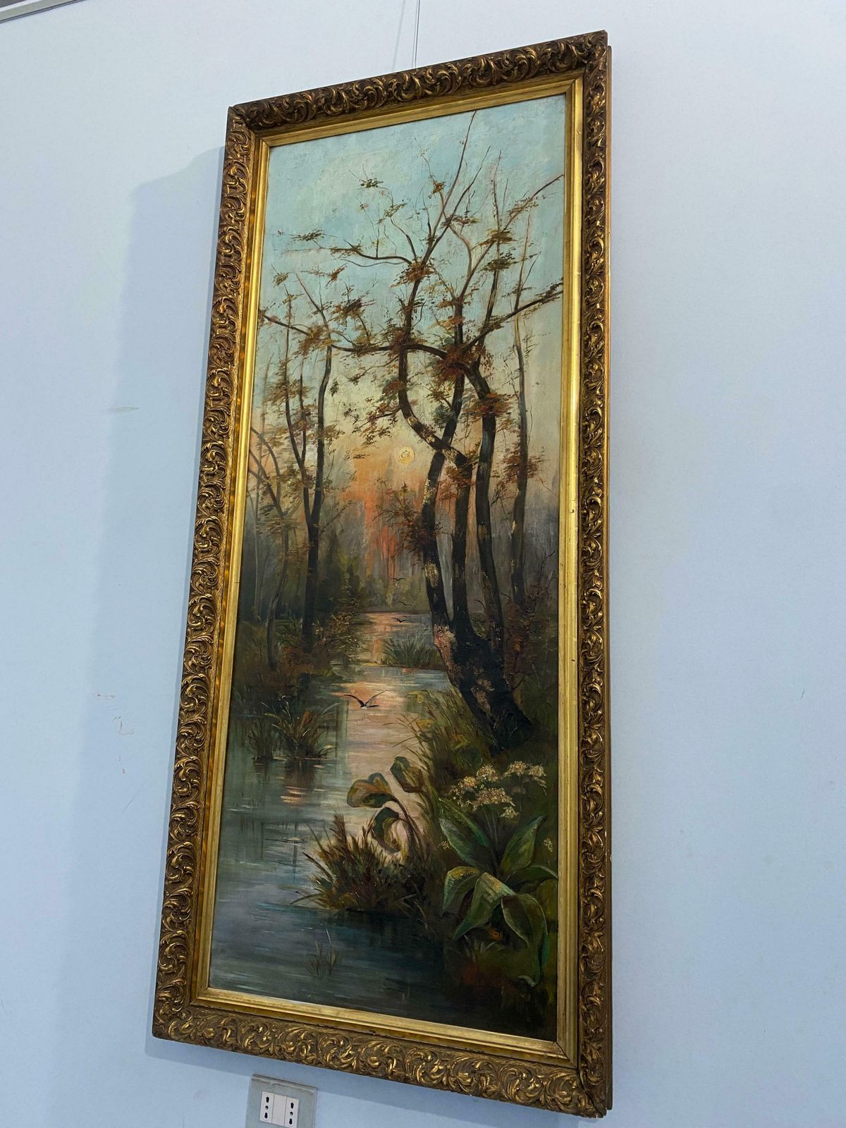 photo for sale Antique Pair Of Oil Paintings "Landscape "Signed , Germany, Jugendstil, 1901