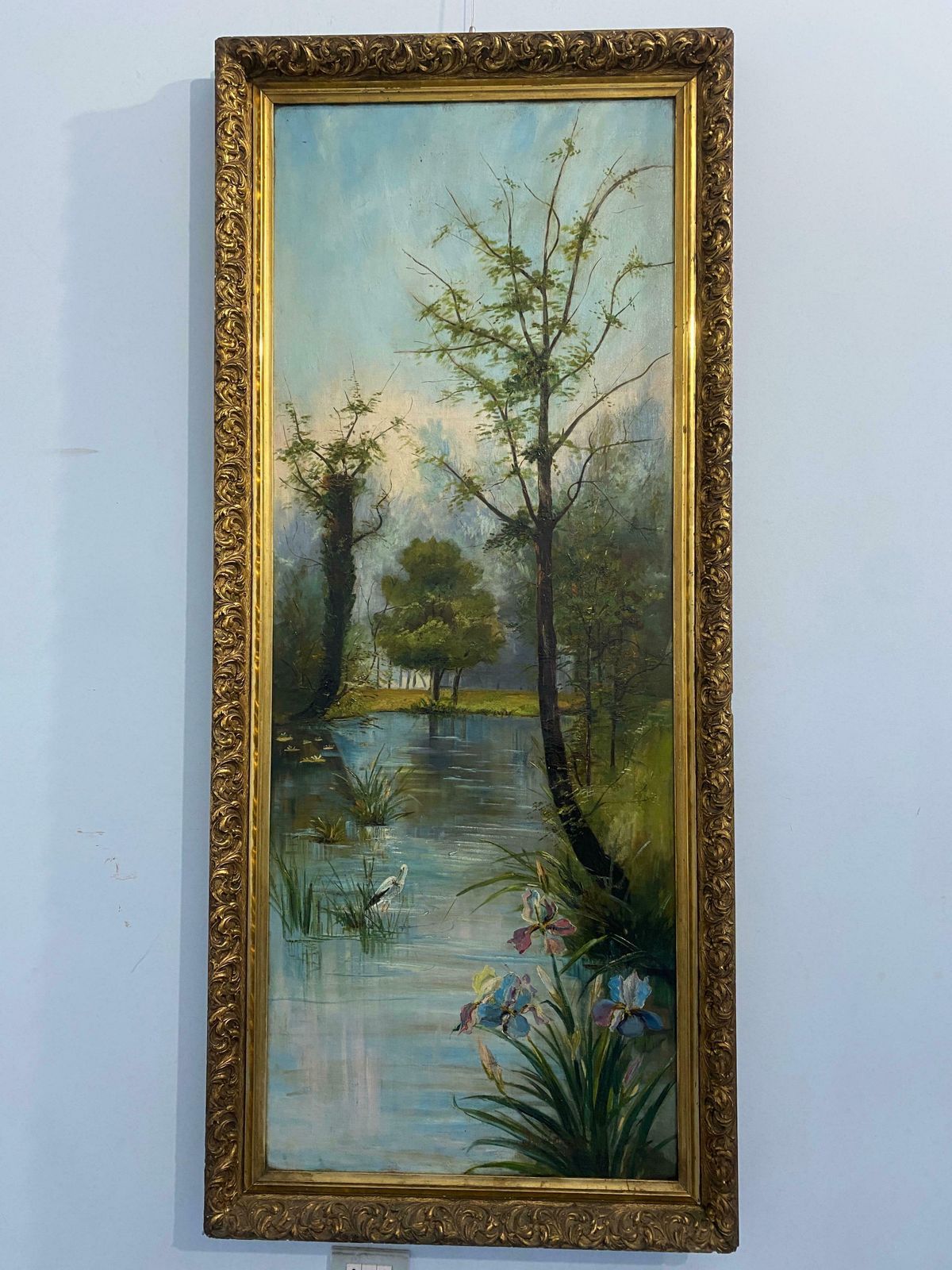 6017.0 Antique Pair Of Oil Paintings "Landscape "Signed , Germany, Jugendstil, 1901 photo