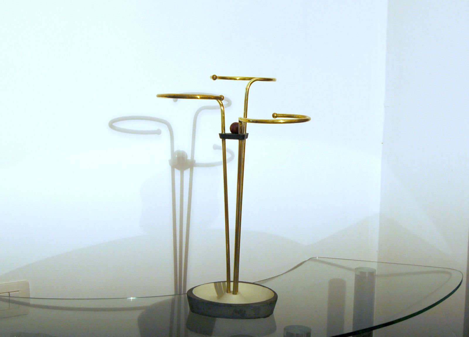 Elegant Umbrella Stand   Metal And Brass   Bauhaus 1950s photo furniture