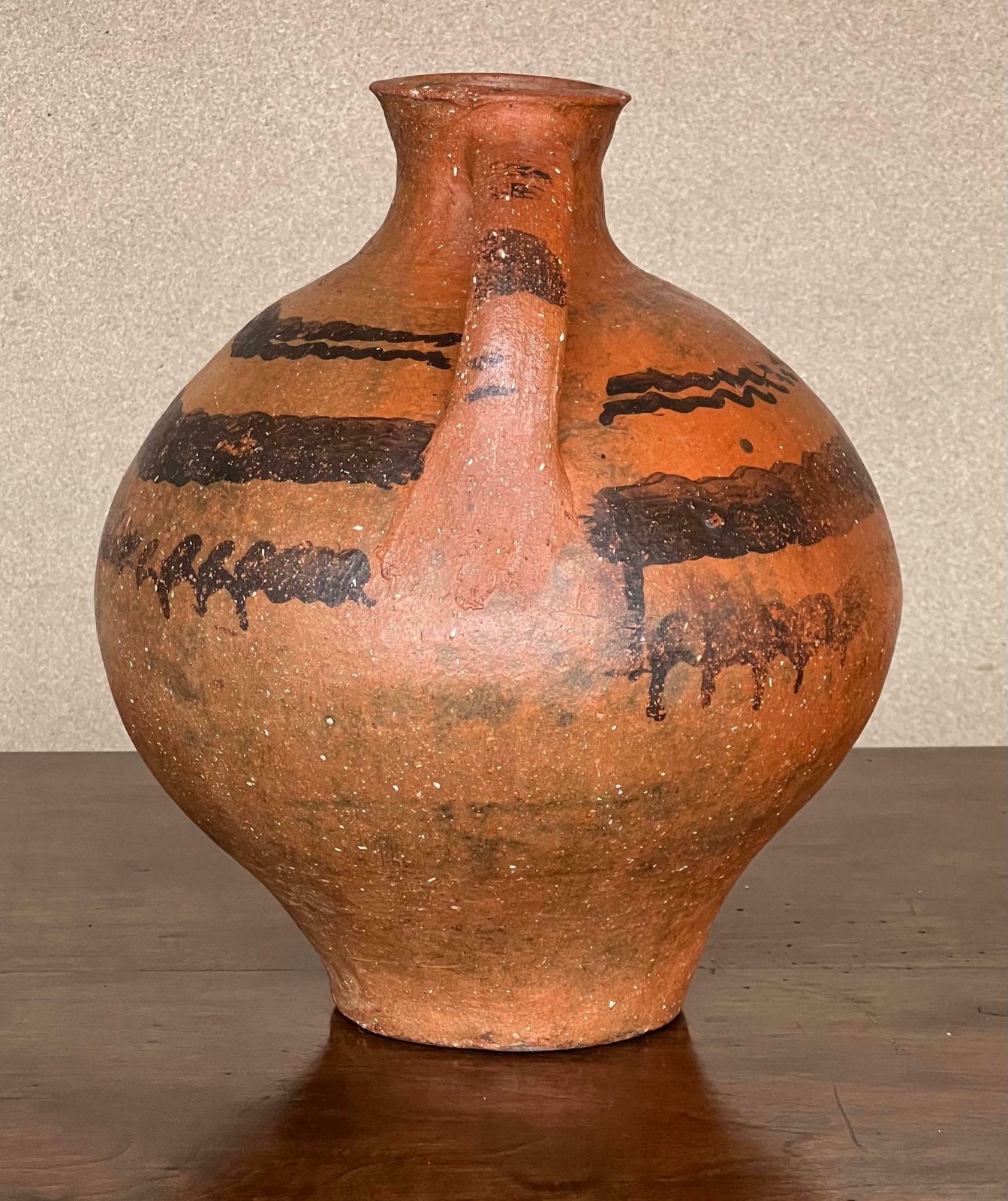 18th Century Bridal Jug Red Picher "Cantaro" From Calanda, Spain Terracotta Vase photo vintage