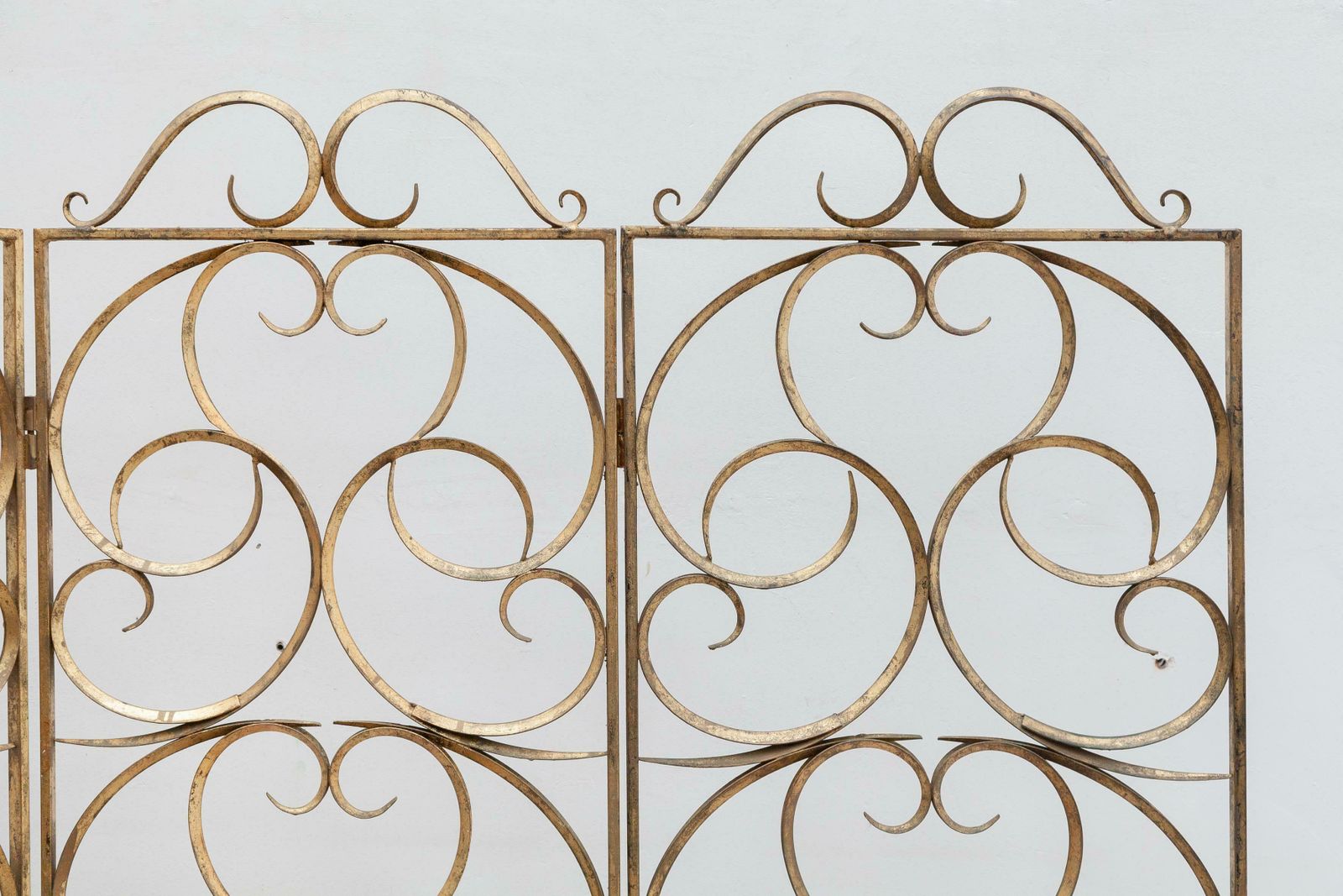 Decorative Wrought Iron, Gilt Folding Screen, Italy, 1950s photo vinterior