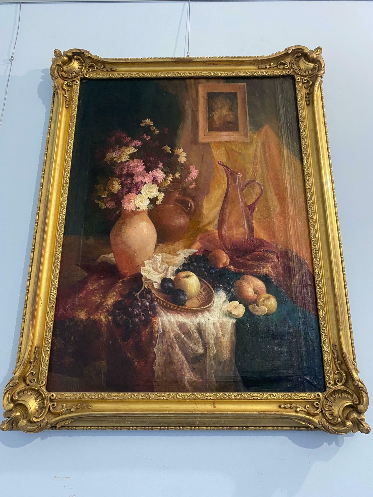 Antique Oil Painting "Still Life," Signed, France, Early 1900s photo buy