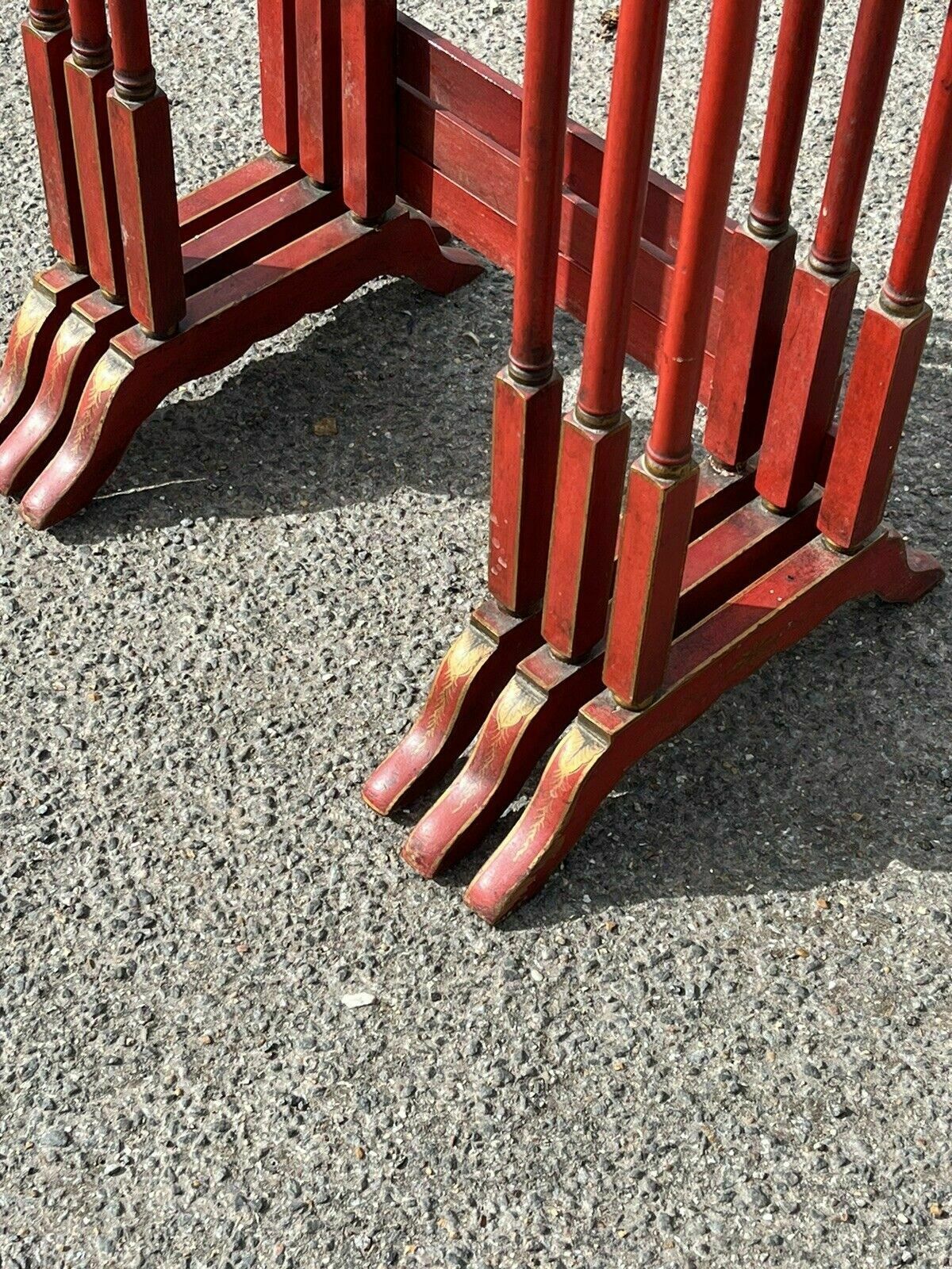 Edwardian Red Lacquered & Japanned Nest Of 3 Tables photo buy