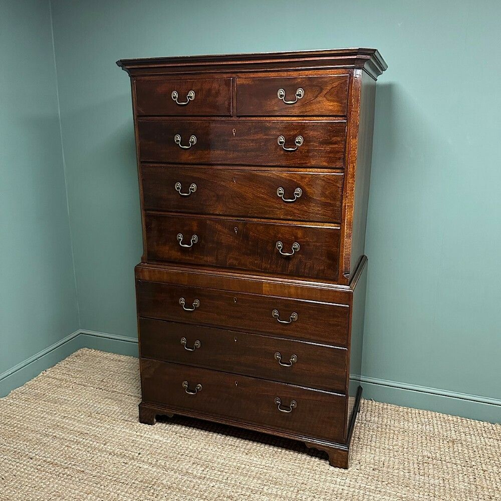 Georgian Mahogany Chest On Chest / Antique Tall Boy photo furniture