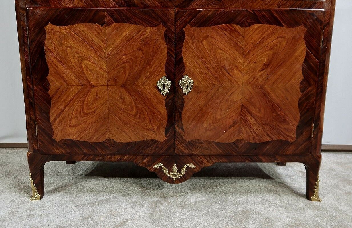 photo furniture Rare And Exceptional Secretary Cabinet In Precious Wood, Stamped J. Popsel, Louis XV – 18th Century