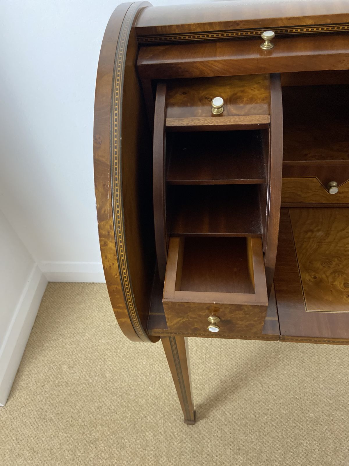 Italian Art Deco Inlaid Cylinder Desk By Carpanelli Of Milan photo Furniture