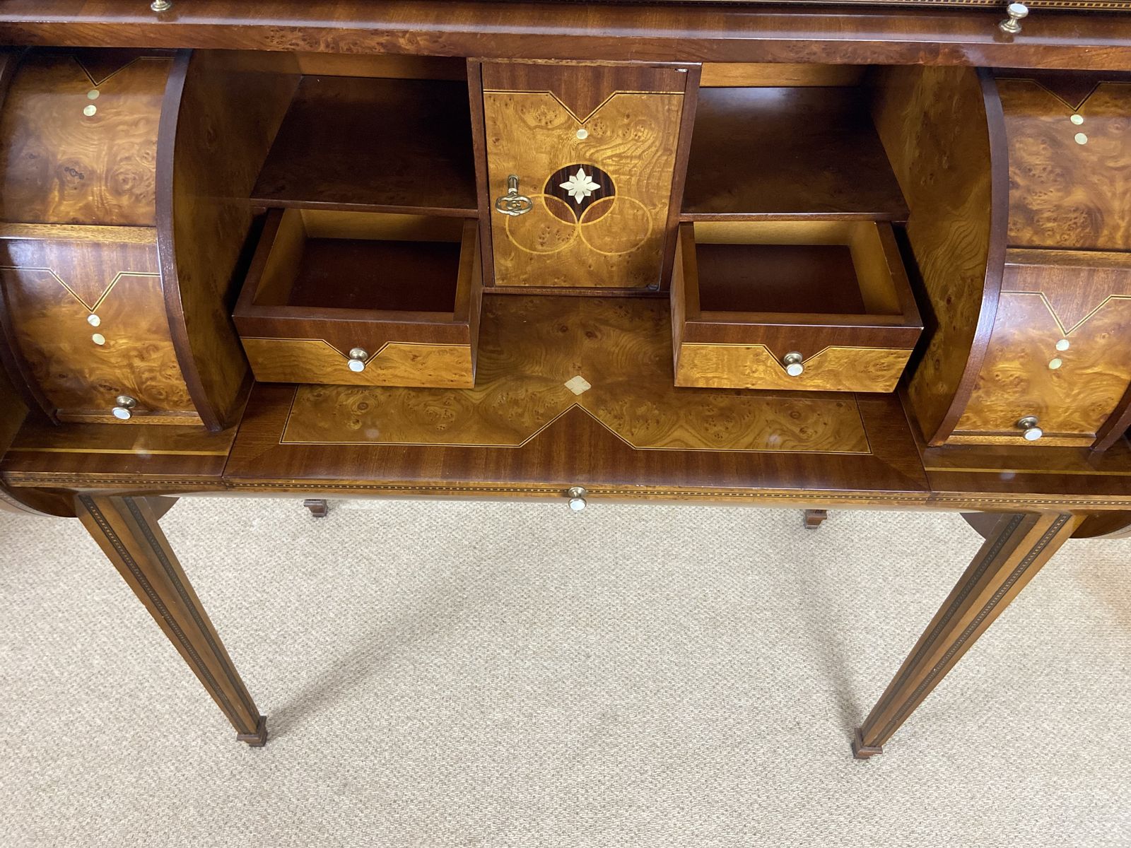 Italian Art Deco Inlaid Cylinder Desk By Carpanelli Of Milan photo buy