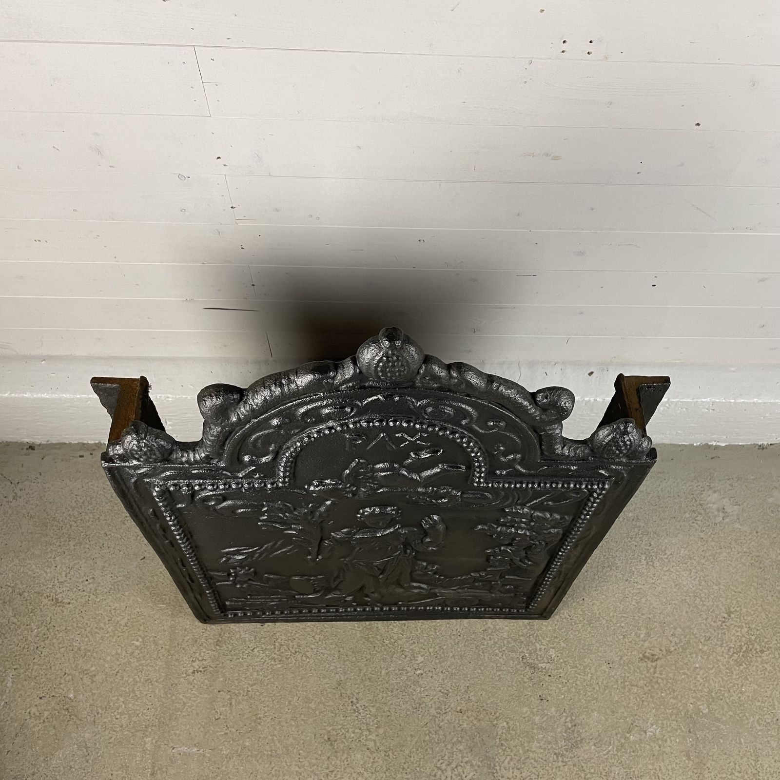 Antique Cast Iron Fire Back, 1800s photo buy