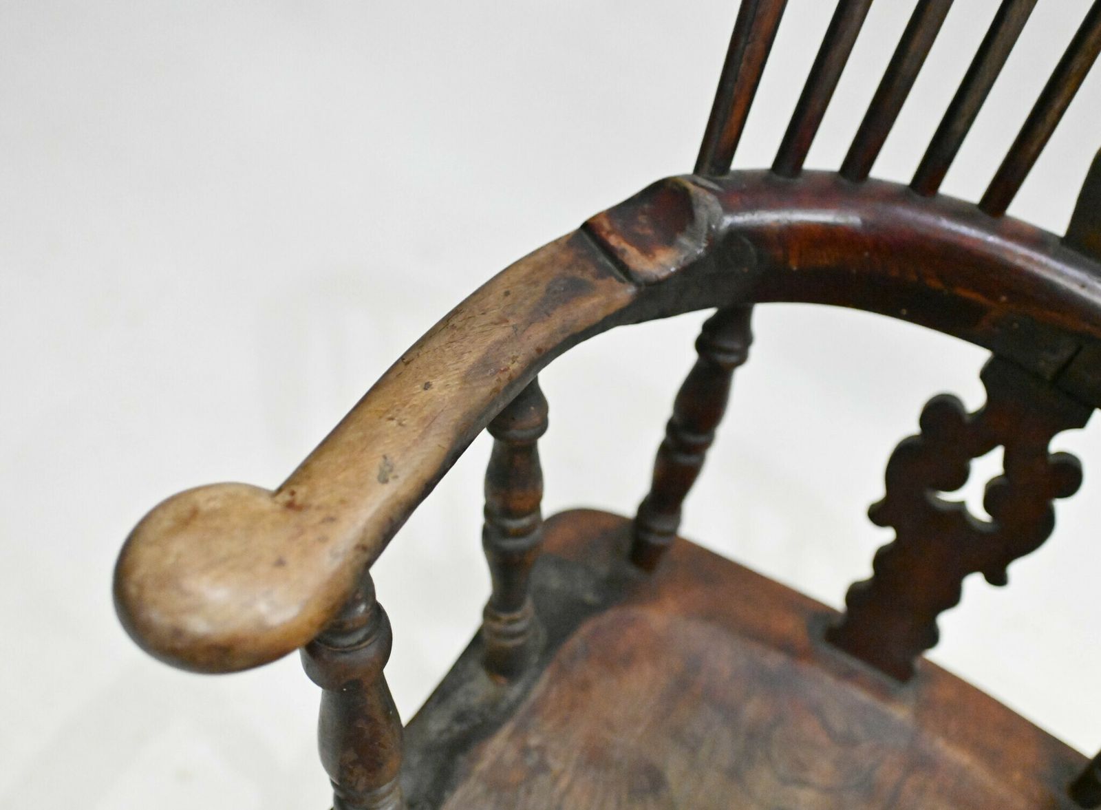 Pair Windsor Arm Chairs Oak His And Hers 1860 photo 1150.0