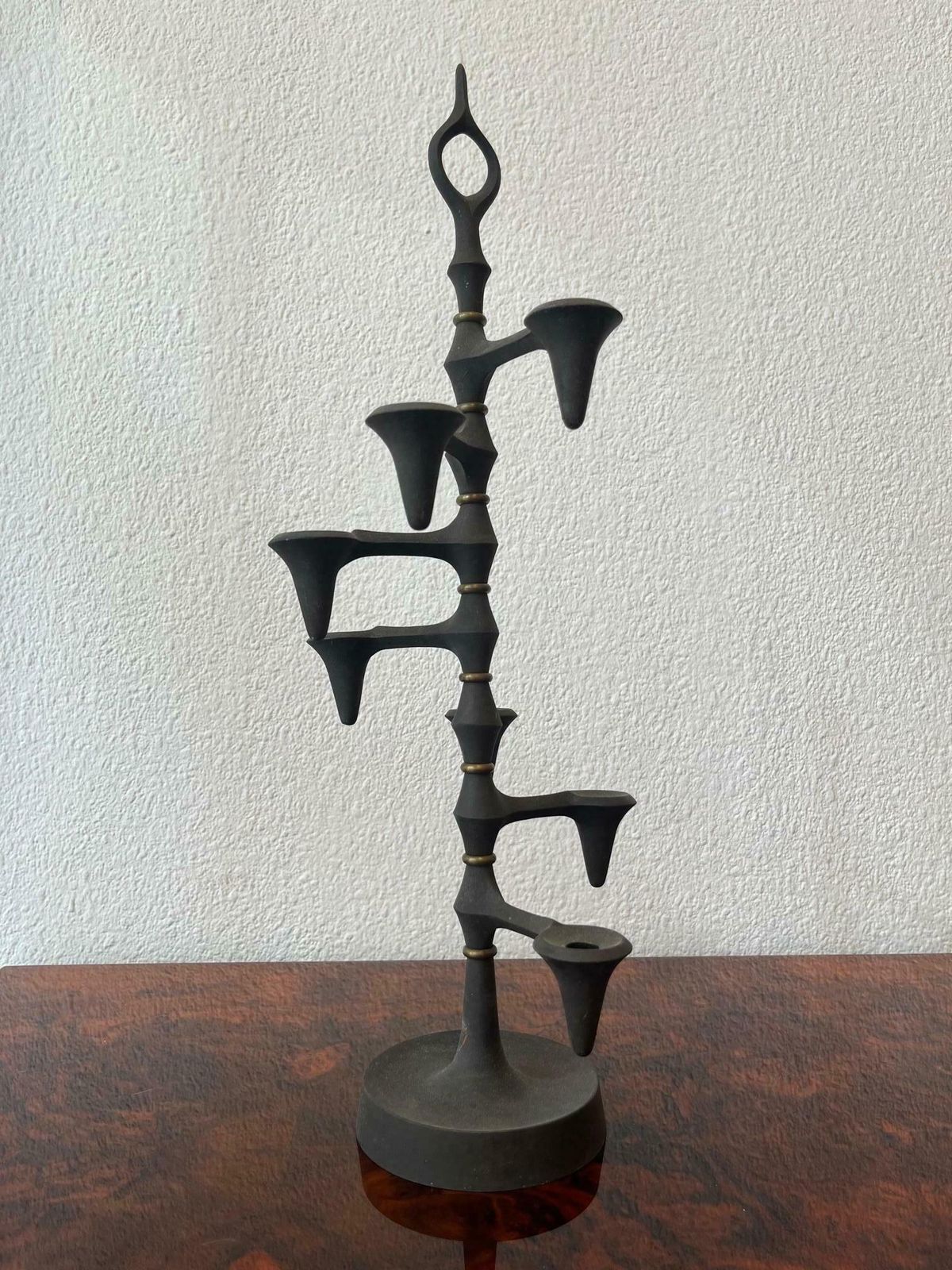 Vintage Danish Cast Iron Adjustable Candlestick By Jens Quistgaard, Denmark 1960 photo vintage