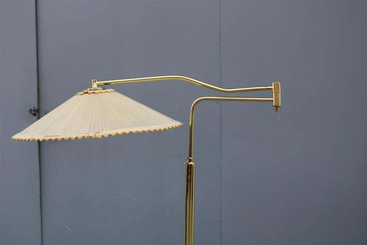 Italian Mid Century Floor Lamp Brass Parts Extensible photo for sale