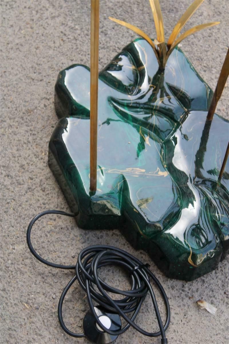 photo buy Duck Floor Lamp In Flight In Its Lake Malachite Brass Design Italian 1970s