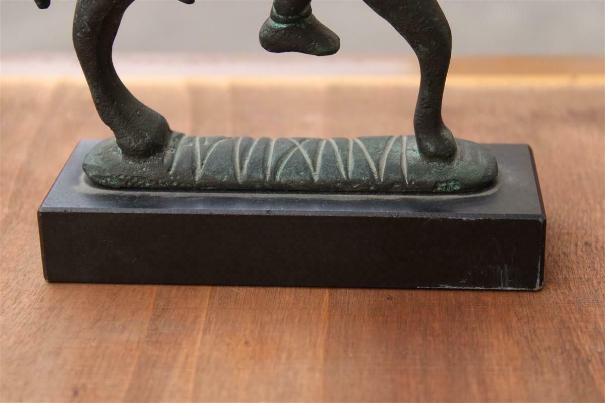 photo for sale Mid Century Bronze Italian Sculpture With Black Marble Warrior On Horseback £702.09