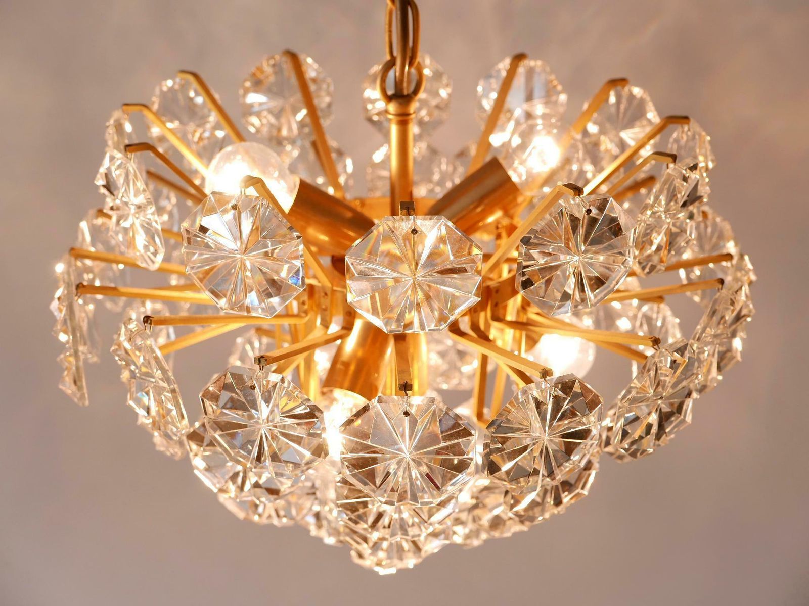 Elegant Mid Century Modern Crystal Chandelier By Christoph Palme Germany 1970s photo buy