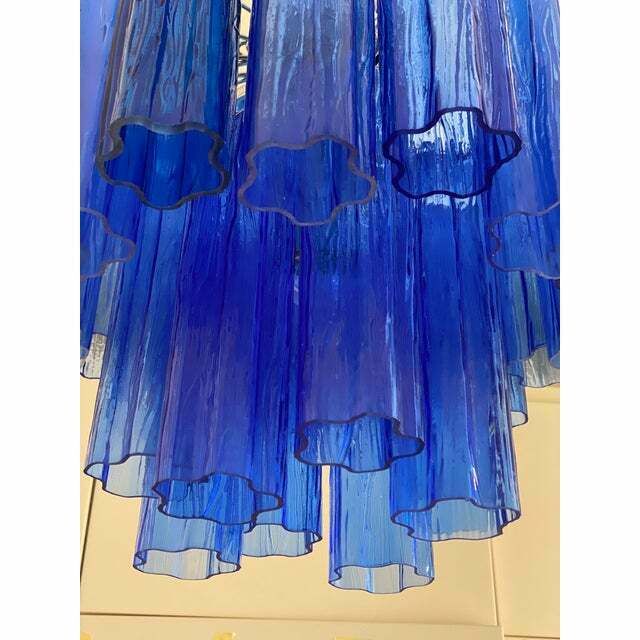 Contemporary Blue "Tronchi" Murano Glass Sputnik Chandelier photo furniture