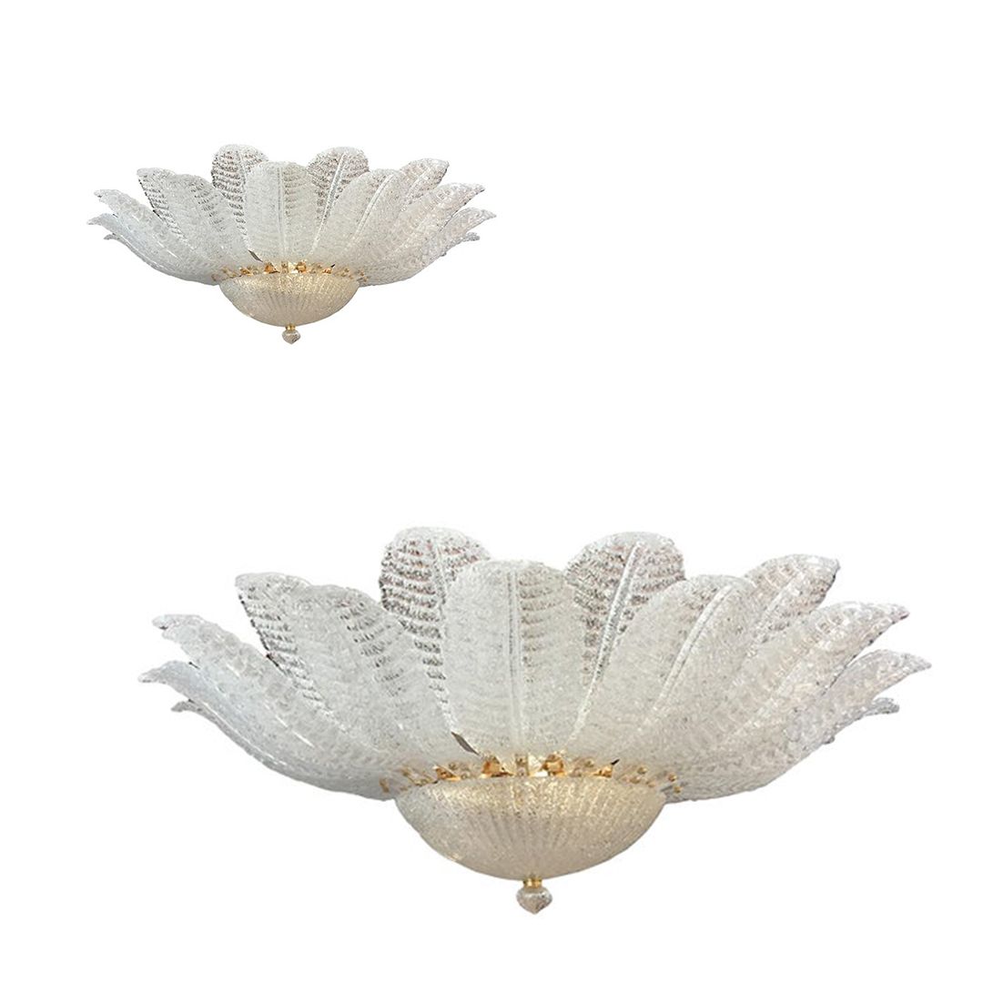 Murano Glass Sputnik Chandelier Flush Mount, Mazzega Style, Lot Of 2 Or A Pair Of Chandeliers