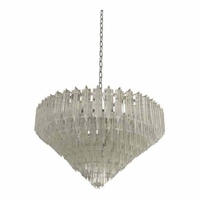 Murano Glass Sputnik Chandelier Transparent Mazzega Style, Lot Of 2 Or A Pair Of Chandeliers photo furniture