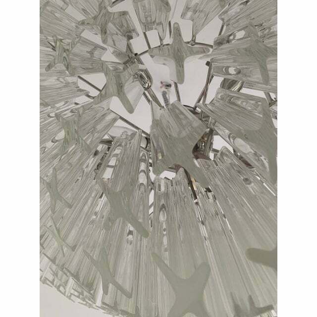 31000.0 Murano Glass Sputnik Chandelier Transparent Mazzega Style, Lot Of 2 Or A Pair Of Chandeliers photo
