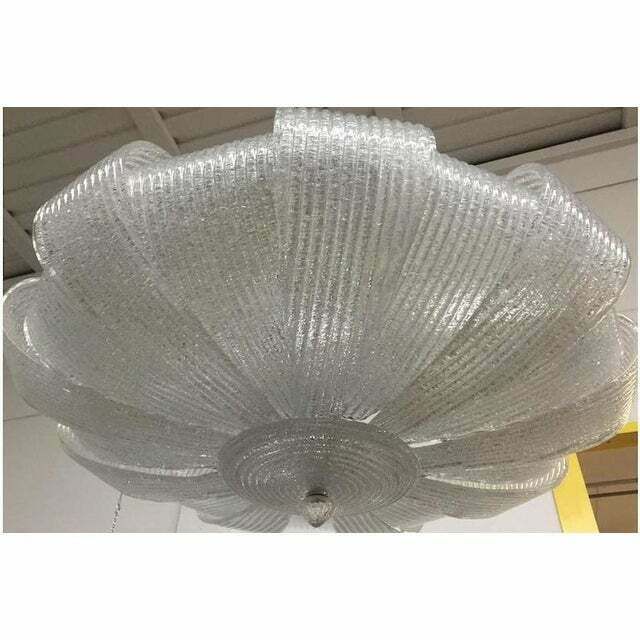 Contemporary Murano Glass Sputnik Chandelier Flush Mount, Mazzega Style, Lot Of 2 Or A Pair Of Chandeliers photo Lighting