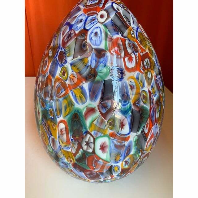 Floral Multicolor Murano Style Glass Egg Small Table Lamp, Lot Of 2 Or A Pair Of Chandeliers photo buy