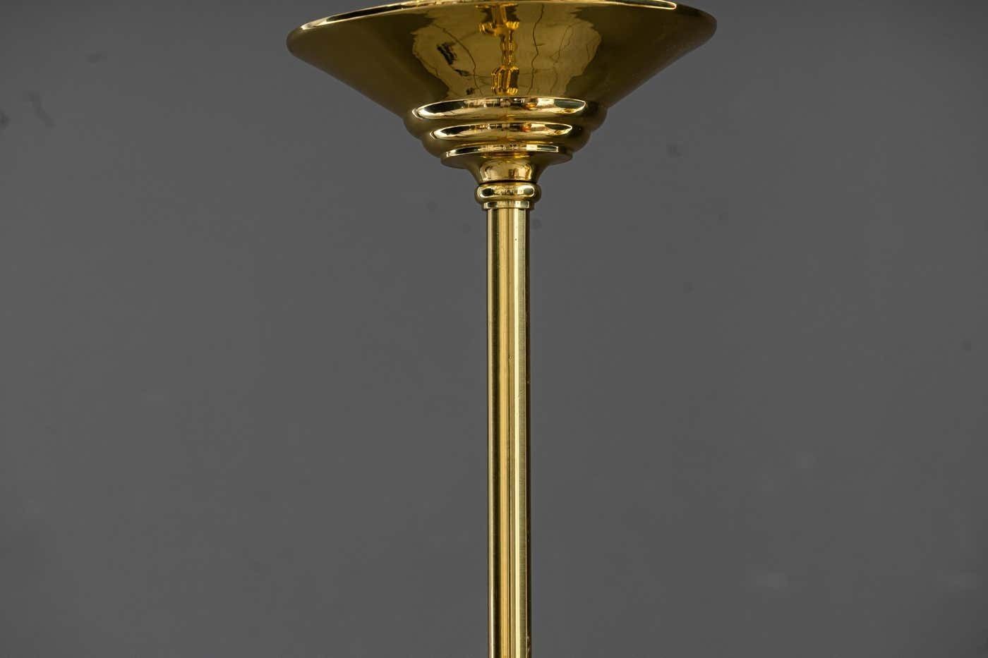 Art Deco Chandelier Vienna With Glass Shades Around 1920s photo for sale
