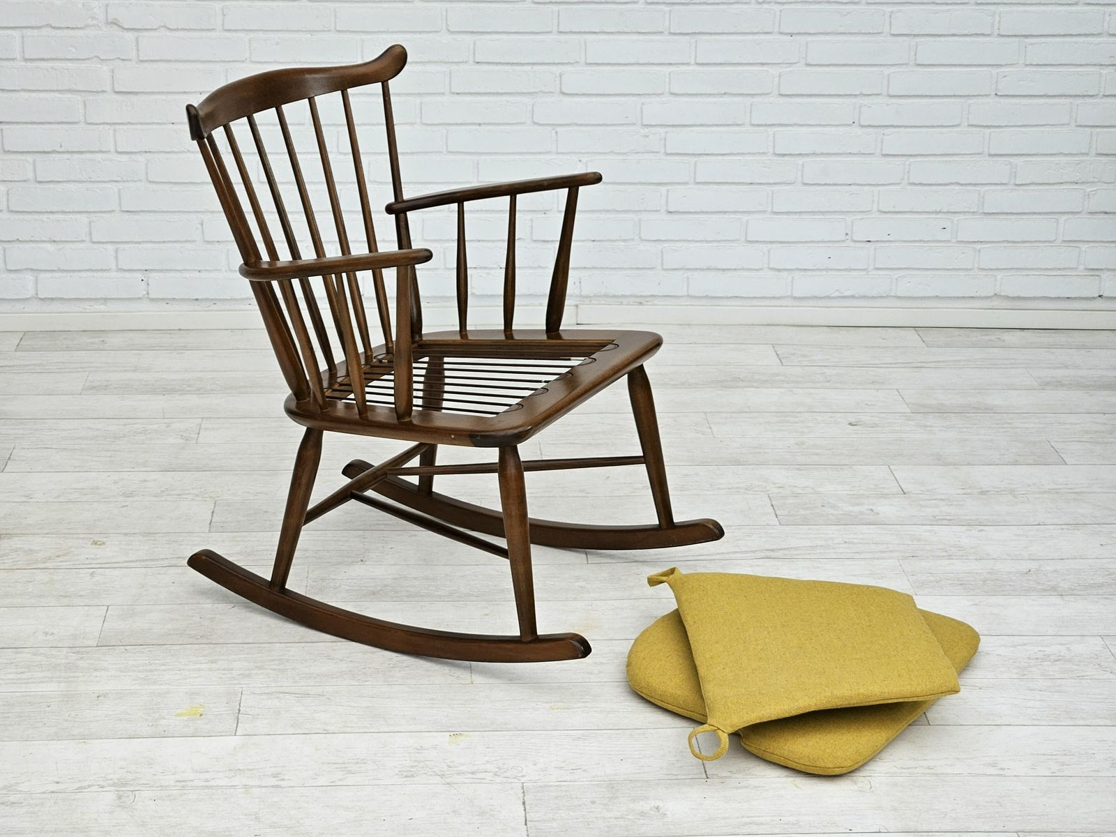 photo buy 1960 70s, Danish Design By Farstrup Stolefabrik, Reupholstered Rocking Chair.