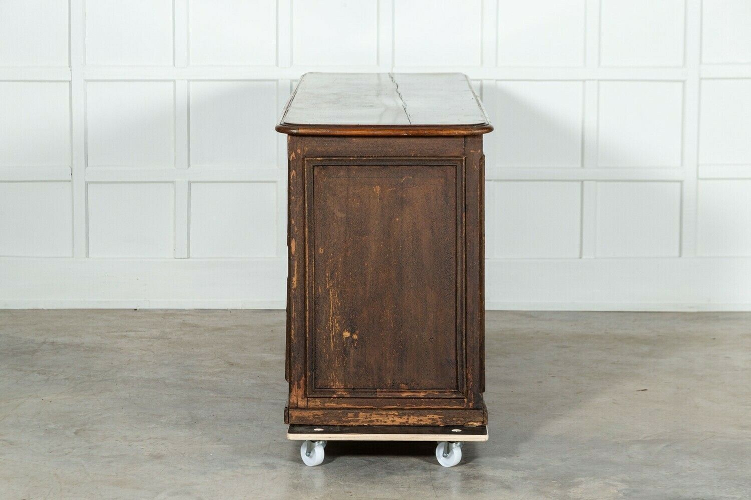 7648.0 Large 19thc French Mahogany & Pine Painted Counter Drawers photo