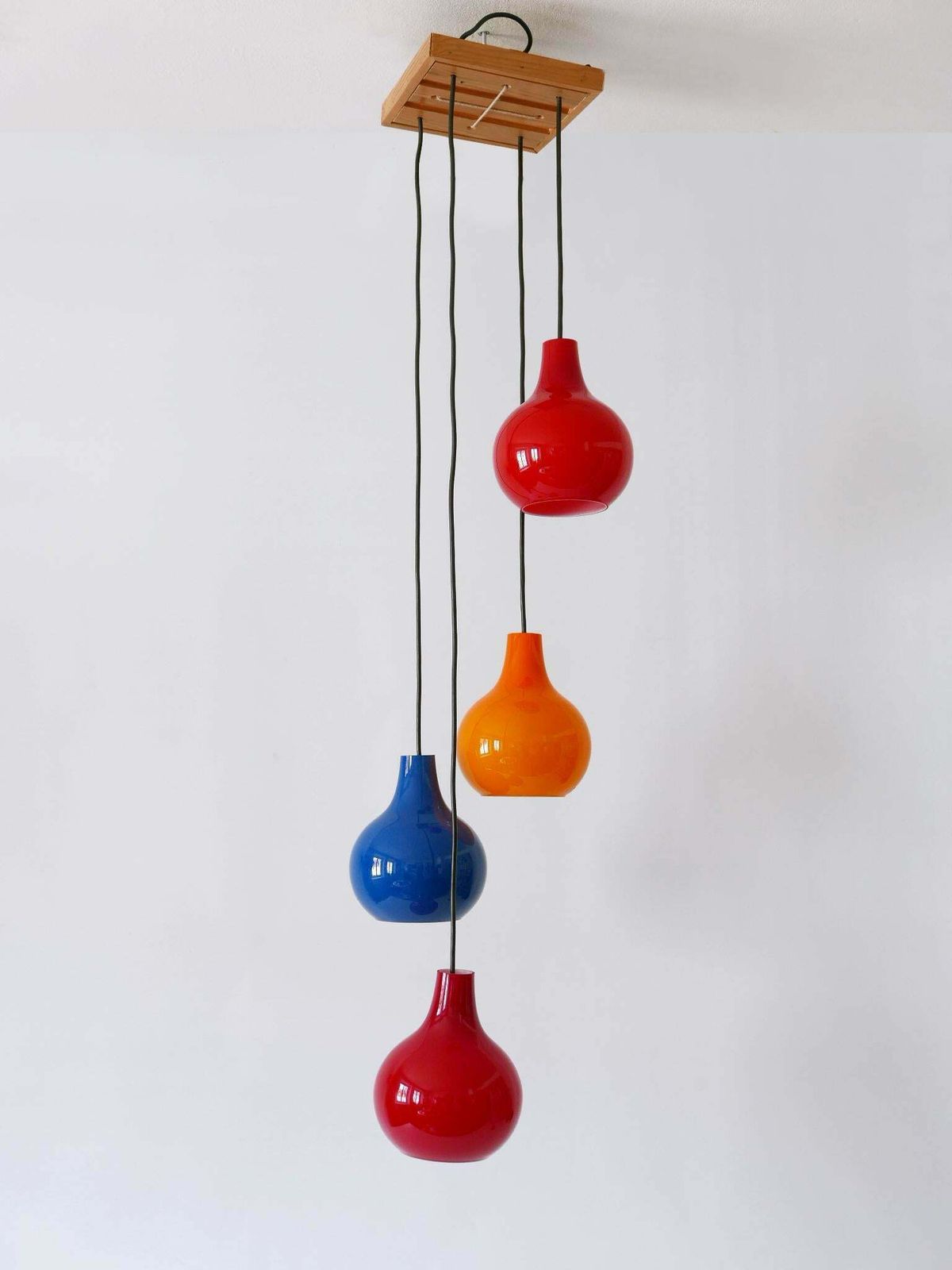 Amazing Four Flamed Cascading Pendant Lamp By Peill And Putzler Germany 1970s photo 4266.0