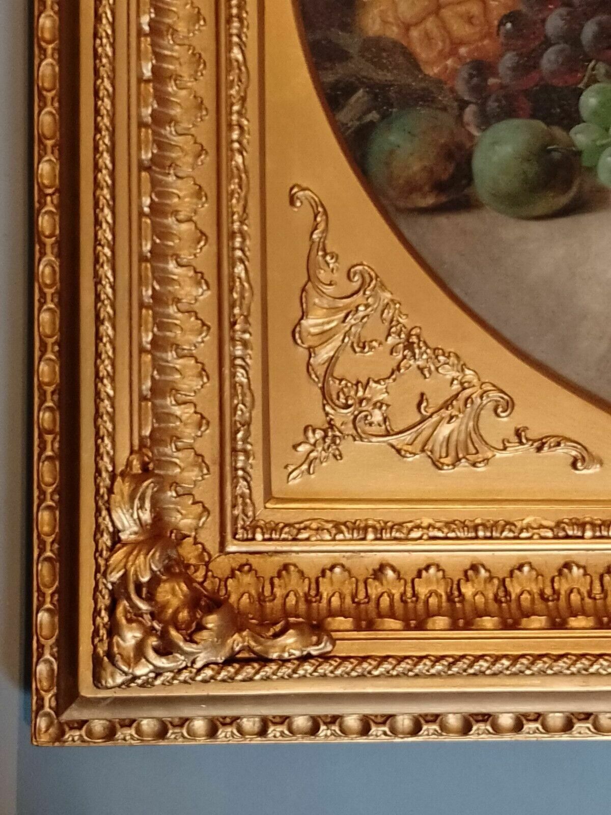 photo vintage Fine Antique Large Still Life Oil Painting Of Fruit James Poulton C 1860's